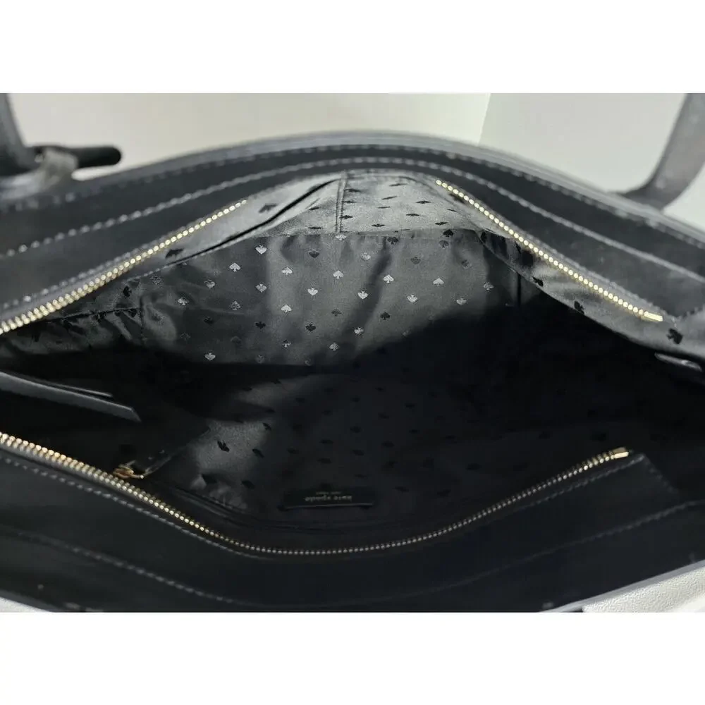 KATE SPADE Janie Tote Shopper Bag Women's Classic Logo Large Black Leather
